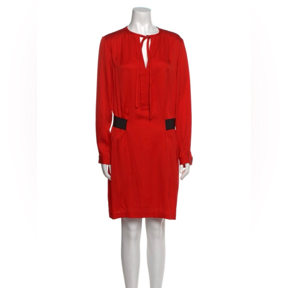 Diane Von Furstenberg Silk Red Long Sleeve Dress